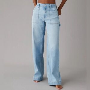 AE Dreamy Drape Stretch Super High-Waisted Baggy Wide-Leg Jean